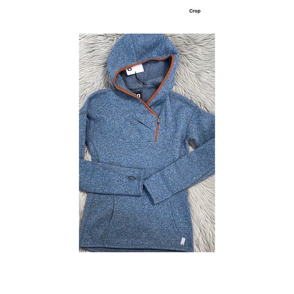 Stio Pullover Hoodie Blue XXS Women Outdoor High Neck Long Sleeve 1/4 Zip